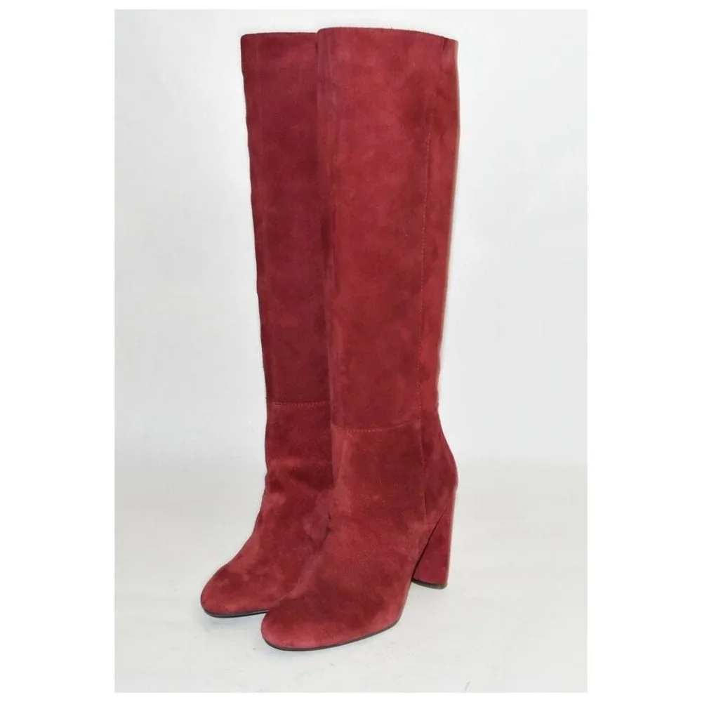 New! VINCE CAMUTO Femmie Tall Shaft Boot Red Suede Size 6.5 M T2 - Picture 6 of 8